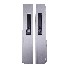 Set of 2 aluminium drop side locks – front view showing 180° black handle and silver anodised finish.