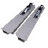 Set of 2 aluminium drop side locks – top view showing 500mm length and black powder-coated steel handle.