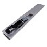 Aluminium drop side lock – top view showing 500 mm length, black powder-coated handle, and anodised finish.