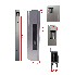 Aluminium drop side lock – front view showing 300 mm length and black powder-coated steel handle.