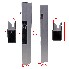 Bordwandverschluss – Frontansicht mit Pilzzapfen-Design und schwarzem Handgriff, inkl. Gegenhalter und grauem Aluminium.