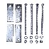 Universal drawbar box mounting kit M8 – top view showing silver galvanized steel brackets, bolts, and nuts on a white...