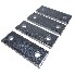 Universal drawbar box mounting kit M8 – top view of galvanized steel mounting plate with four rectangular holes.