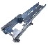 Drawbar ball connection – top view showing galvanized steel finish and long mounting slot for 80x80 mm square axle.