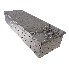 Scatola portaoggetti in alluminio – vista frontale con texture a diamante e colore argento.