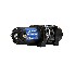 Verricello elettrico HUSAR 12V – vista laterale con cavo sintetico e capacità di 4500 lbs, colore nero e blu.
