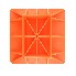 Plaque de base pour cric Farm Jack / Hi-Lift – vue de dessus avec motif en grille et couleur orange.