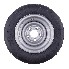 Ylhäältä näkyvä 195/55 R10C Goodride -renkaan ja 6 x 10 vanteen yhdistelmä – musta rengas, hopea vanne, 5x112 kiinnitys.