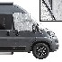 Fensterabdeckung 4 Jahreszeiten – Seitenansicht mit reflektierender silberner Oberfläche für Fiat Ducato ab 06/2006