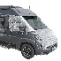 Fensterabdeckung 4 Jahreszeiten Isoliermatte – Seitenansicht mit reflektierender silberner Oberfläche und schwarzem Rand.