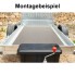 Plastic drawbar box – front view showing side-opening lid and integrated handle in black color.