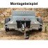 Plastic drawbar box – front view showing a black side-opening lid and storage space for car trailers.