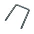 U-bolt M10 – front view showcasing galvanized silver steel with 120 mm length and 83 mm width