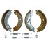 Ganasce freno vista frontale – ganasce curve in metallo verniciato, colore marrone e argento, con molle incluse.