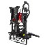 Hapro – Draufsicht des Fahrradträgers Atlas Premium XFold I & II in Schwarz mit integrierten Lichtern und verstellbaren...