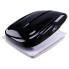 Roof ventilation system – side view showcasing the black motorised roof bonnet with rain shield and aerodynamic design.