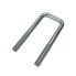 U-bolt M10 – front view showing galvanized silver finish with clear height of 95mm and width of 36mm.