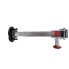 Vue de dessus – pied d'appui Alko noir et argenté avec bouton rouge, extensible jusqu'à 410 mm.