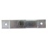 Tongue lock 100x18mm – front view showing silver galvanized steel with two inline mounting holes.
