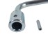Spare crank handle for jockey wheel Ø 12mm – detail view showing silver galvanized finish and mounting hole.