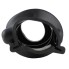 Faltenbalg – Frontansicht in Schwarz mit runder Öffnung von ca. 49 mm vorne und 54 mm hinten.