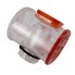 Socket with lenses suitable for Aspöck Superpoint II – side view showing red light lens and transparent body.