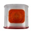 Socket with lenses suitable for Aspöck Superpoint II – top view showing clear housing and orange light lens with red base