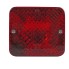 Aspöck Fogpoint rear fog light – front view with red lens and diamond pattern surface