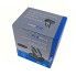 Vista frontale – set di 4 piastre di supporto ProPlus in blu e bianco con perno metallico per caravan.