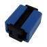 Verbinder zu DC System – Frontansicht mit blauem und schwarzem 2-adrigem Flachkabelanschluss