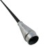 Câble Bowden en angle – cloche longue en métal Ø 26mm – couleur argent et noir sur fond blanc.