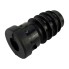 Stema threaded plug for high bows – detail view showing round black plastic body with ribbed texture and central hole.