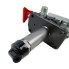 Handpumpe Doppelhub Förderleist. 25 ccm – Schrägansicht mit rotem Ventilgriff und schwarzer/silberner Oberfläche