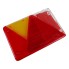 Vue de dessus – lentille de remplacement Aspöck Multipoint 4 gauche avec sections rouge et jaune, dimensions 200 x 136 mm.