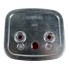 Lampe à trois chambres Jokon BBS(K) 215/1L – vue de dessus avec lentilles rouges et boîtier en métal galvanisé.