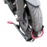 Support de moto ACEBIKES – béquille noire avec levier rouge et support de roue, vue de côté sur fond blanc.