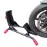 Support de moto ACEBIKES SteadyStand – vue de côté montrant les poignées en caoutchouc rouge et le cadre noir.