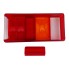 Lentille de remplacement Jokon type 1034/2029 – vue de dessus avec lentille rouge et orange.