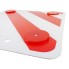 Waarschuwingsbord plastic 50x50cm – met rode reflectoren en diagonale rode strepen, met twee ronde bevestigingsgaten.