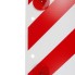 Waarschuwingsbord plastic 50x50cm – met rode reflectoren en diagonale rode strepen op een witte achtergrond.