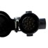 Adapter vehicle AHK trailer coupling 7-pin to trailer 13-pin – front view showing black plastic connectors and spring...