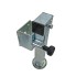 Support foot 415mm swivel support – angled view showing galvanized finish and crank handle with flange depth 85mm.
