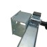 Support foot 415mm – side view showing galvanized steel finish and crank handle with 85mm flange depth.