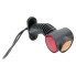 LED-veiligheidslicht schuin rechts – rood/wit met geel zijmarkeringslicht en rubberen behuizing van 175mm.