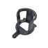 Portabriglia in plastica per rimorchio per cavalli – design aperto, colore nero, con base di montaggio e braccio di supporto.