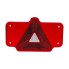 Lente sinistra Humbaur Innotrailer Aspöck – riflettore triangolare rosso con centro bianco su sfondo bianco.