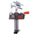 Double stroke hand hydraulic pump – front view with red lever, pressure release valve, and cylinder connection in silver and...