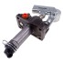 Double stroke hand hydraulic pump – angled view showing gray body, black lever mechanism, and orange cap.