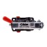 Double stroke hand hydraulic pump – front view with red lever, metal housing, and QR code on a plain white background.