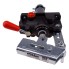 Double stroke hand hydraulic pump – front view with red lever and adjustable mounting bracket on a plain white background.